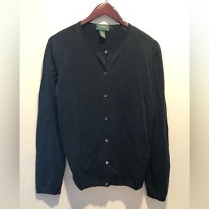 Lauren Ralph Lauren silk blend Black Button-Up Cardigan